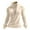 Khaki, variant on Long Tops for Women, Women's Vintage Western-Style Solid Color Half-Zip Long-Sleeve Stand-Up Collar Pullover Top with Fleece & Suede-Like Patchwork, Regular-Fit, Womens Casual Tops