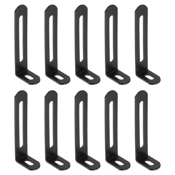 20Pcs L-Shaped Brackets Corner Brace, 2.87"x0.94"x0.59" Corner Bracket Shelf Bracket Right Angle Brackets for Wood Shelves Furniture (73x24x15mm, Black)