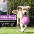 thumbnail image 6 of QDAN Durable Dog Toys Soccer Ball with Nylon Straps Hand Pump for Puppies Medium Large Dogs, Pink & Purple, 6-inch, 6 of 8