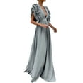 thumbnail image 1 of FVWITLYH Robes de Printemps pour Femmes Mode Femmes Col en U Sans Manches Mini Sac en Cuir Robe de Boîte de Nuit de Nuit Gris,G, 1 of 5