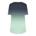 thumbnail image 4 of Plebaso Chemises Dégradées pour Femmes Manches Courtes Col Rond Tunique Décontractée Plissée Blouses Amples Habillées, 4 of 5