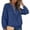 Navy, variant on Horkkom Quarter Zip Pullover Women Solid Color Long Sleeve Sweatshirt Causal Loose Sweatshirts L