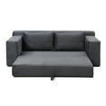 thumbnail image 5 of 73" Corduroy Deep Seat Single Sofa Bed, Foldable Sofa Bed with Pull-Out, Comfy Fabric Sleeper Couch with Storage for Small Spaces, Grey, 5 of 9
