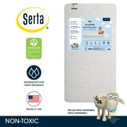 Serta SleepTrue Sparkling Sky 5 Dual-Sided Crib & Toddler Mattress - Sustainably Sourced Fiber Core - Waterproof - Lightweight - GREENGUARD Gold Certified -