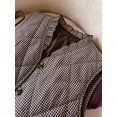 thumbnail image 6 of Women's Plaid Button Front Vest with Quilted Detail Stand Collar Sleeveless Top for Fall Winter Daily Wear, 6 of 7