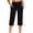 Black, variant on LEAVINGSUO Capris Pants for Women With Elastic Waist Women's Casual High-Waisted Pocket Cropped Pants Black S