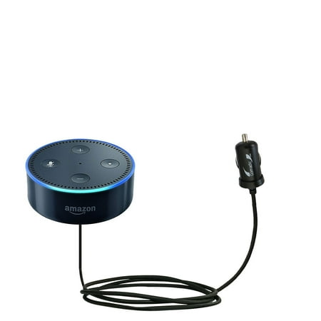 Gomadic Intelligent Compact Car / Auto DC Charger suitable for the Amazon Echo Dot - 2A / 10W power at half the size. Uses Gomadic TipExchange (Best Amazon Echo Battery)