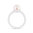 thumbnail image 2 of ANGARA Japanese Akoya Cultured Pearl and Diamond Accents Ring in 14K White Gold for Women | June Birthstone, Birthday, Anniversary, Jewelry Gift for Women | Pearl Ring, 2 of 8