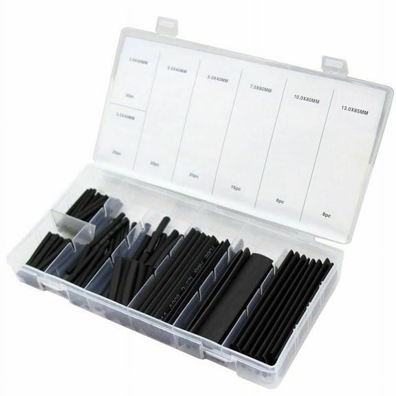 127pc Heat Shrink Wire Wrap Assortment Tubing Electrical Connection Cable Sleeve