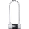 thumbnail image 1 of 5 Digit Combination Alloy Padlock,U-Shape Security Code Lock Extra Long Cabinet Door Padlock Locker Lock, Re-settable Combo Lock, 1 of 5