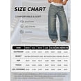 thumbnail image 6 of EMMIOL Women's Y2K Vintage High-Waisted Baggy Wide-Leg Jeans Contrast Wave Stitching Washed Denim Pants Streetwear, 6 of 6