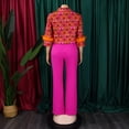 thumbnail image 6 of AURA Plus Size 2 Piece Pant Set Printed Long Sleeve Top Tie Waist Wide Leg Pants Elegant Fall Outfit, 6 of 11