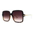 thumbnail image 3 of Lunettes de Soleil Papillon Rectangulaires à Bras en Métal Fin de Luxe pour Femmes Noir Écaille Marron, 3 of 5
