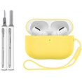 thumbnail image 1 of wonima11 for AirPods Pro Case Cover with Cleaner Kit,Yellow Soft Silicone Protective Case for Apple AirPod Pro 2nd/1st Generation Case for Women Men,AirPods Pro 2/Pro Case Accessories with Rope, 1 of 1