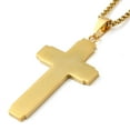 thumbnail image 4 of 3 pc 304 Stainless Steel Pendant Necklaces The Lord's Prayer Corss Golden 23.54 inch(59.8cm), 4 of 5
