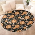 thumbnail image 4 of Fall Pumpkins and Flowers Pattern Round Blanket,Comfortable Soft Flannel Throw Blanket,All Season,Warm Lightweight Blankets for Sofa Bed Couch Living Room Chair 47"x47", 4 of 5