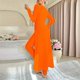 thumbnail image 4 of Pincandy Women's Solid Color Pajama Set - Crew Neck Long Sleeve Top & Pants, Casual & Comfortable for Homewear, 4 of 5