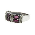 thumbnail image 3 of Sterling Silver Red Garnet and Marcasite Statement Ring, Size 6, 3 of 6