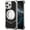 Silver, variant on 360° Spin Magnetic Stand for iphone16 pro max Metal Bezel-Less Skeleton Half Wrap Phone Case Carbon Fiber (Black,iPhone 16 Pro Max)
