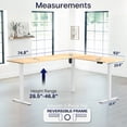 thumbnail image 5 of VIVO Light Wood / White Electric 75" x 63" Corner Desk Workstation, 5 of 8