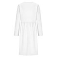 thumbnail image 5 of Sokhug Womens Button Down Midi Dress Long Sleeve Crew Neck Flared A Line Casual Dresses with Pockets, 5 of 7