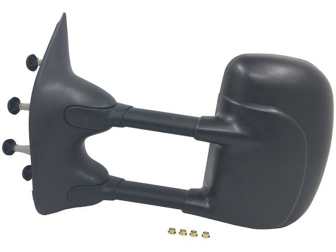 Left (Driver Side) Manual Mirror - Manual Telescoping Trailer Tow Mirror - Black Textured - Compatible with 2003 - 2016 Ford E-350 Super Duty 2004 2005 2006 2007 2008 2009 2010 2011 2012 2013