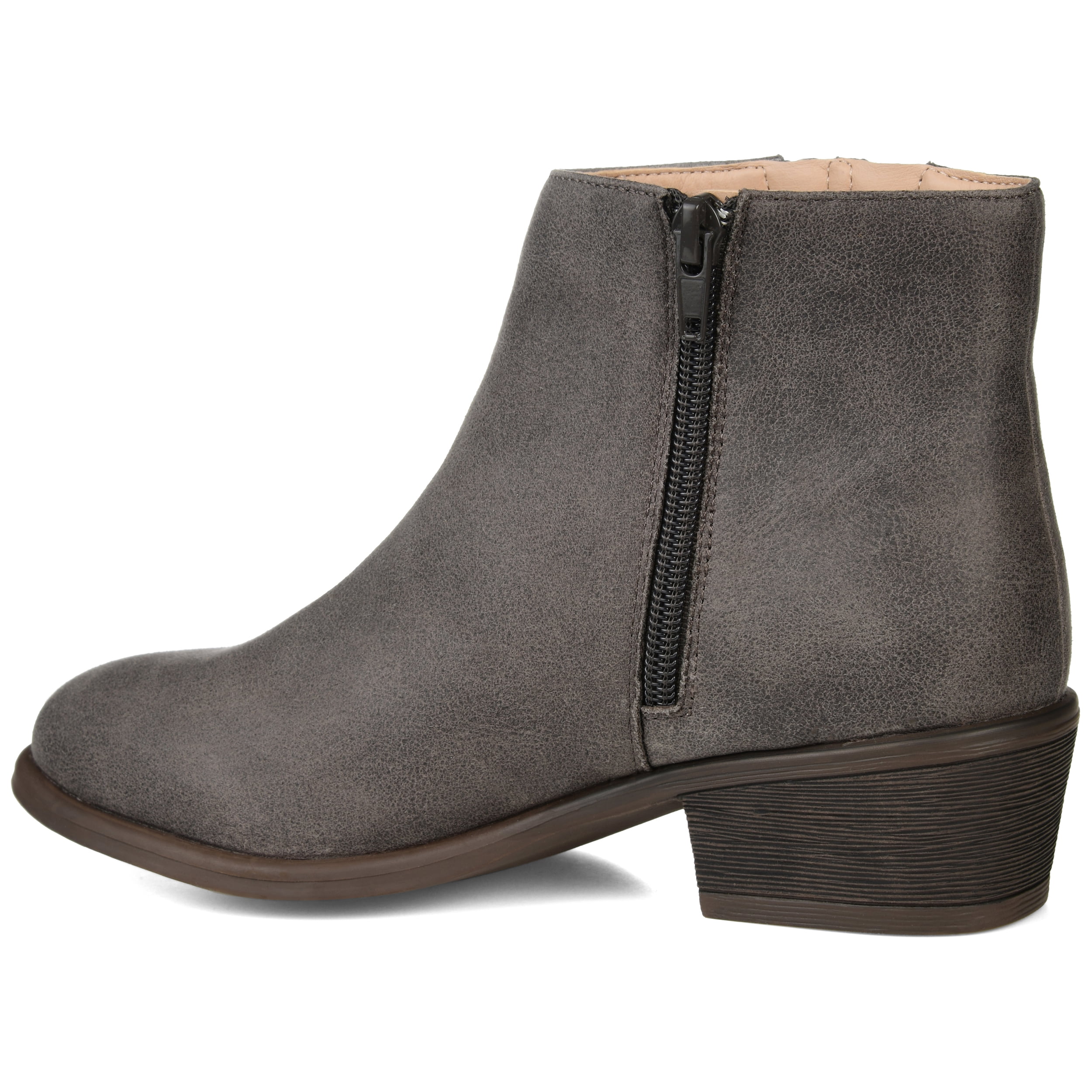 Journee Womens Jayda Inside Zip Stacked Heel Booties
