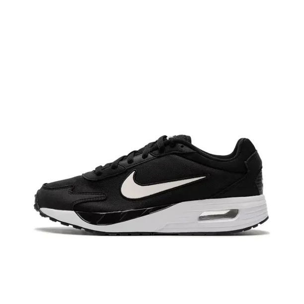NIKE AIR MAX SOLO Zapatillas de deporte de malla de cuero sintético de caña baja, resistentes al desgaste y transpirables para hombre, color blanco y negro