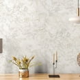 thumbnail image 2 of White Marbled Embossed Wallpaper, Non-Adhesive Wallcovering Roll: 41.7”W x 614”H- 177.80 sq ft, 2 of 6
