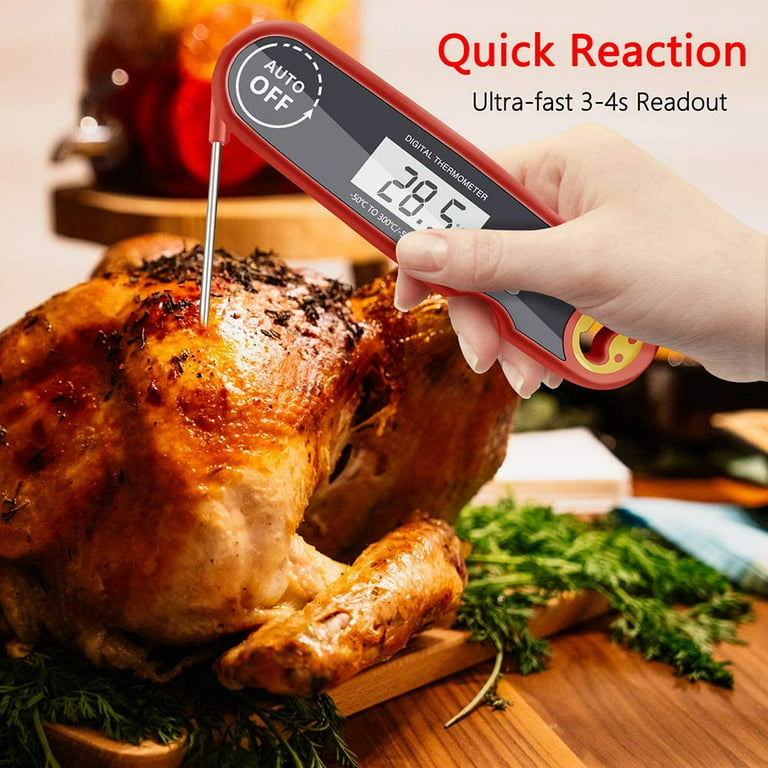 AMMZO Digital Meat Thermometer for Grilling, Instant Read Food Thermometer  Waterproof with Backlight for Cooking, Deep Fry, BBQ, Grill, Smoker and