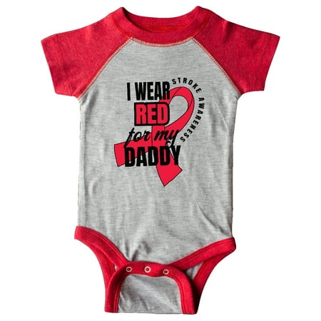 

Inktastic I Wear Red For My Daddy Stroke Awareness Gift Baby Boy or Baby Girl Bodysuit