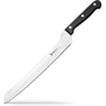 thumbnail image 1 of Humbee 10 Inch Serrated Offset Bread Knife, Premium Stainless Steel Blade with Wave Edge, Full Tang Handle, Razor Sharp for Bread, Durable Professional Kitchen Knife, Black, 1 of 6