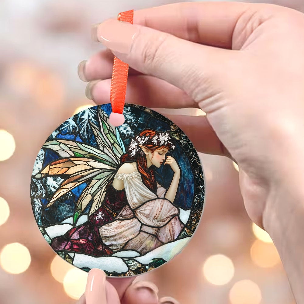 Snow Fairy Christmas Ornament, Ceramic/Acrylic Ornament, Special Keepsake for Mother, Valentine Ornament Gift, Seasonal Festival Keepsake, Heirloom 2025