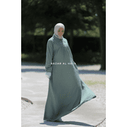 Layla Mint Abaya Dress 100% Cotton Summer Relaxed Fit Dress With Pockets