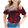 thumbnail image 1 of 2DXuixsh Chemises Filles Enfants Filles T-Shirt Imprimé Rétro Manches Courtes Col Rond Décontracté Ample Basique Hauts Tenues Automne Bleu Clair Taille 110, 1 of 4