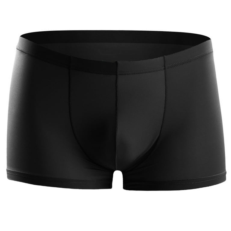 rygai Men Thin Breathable Seamless Bulge Pouch Boxers Briefs  Underwear,Black XXL