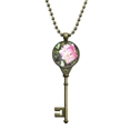 thumbnail image 1 of Summer Lake Lotus Art Deco Fashion Key Necklace Pendant Tray Embellished Chain, 1 of 3