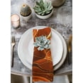thumbnail image 2 of Burnt Orange Cloth Napkins Set of 6 Reusable Dinner Napkins, Sparkle Gold Stained Floral Flower Art Cocktail Napkin Washable Table Napkins for Wedding/Holiday Party/Baby Shower 20"x20", 2 of 7