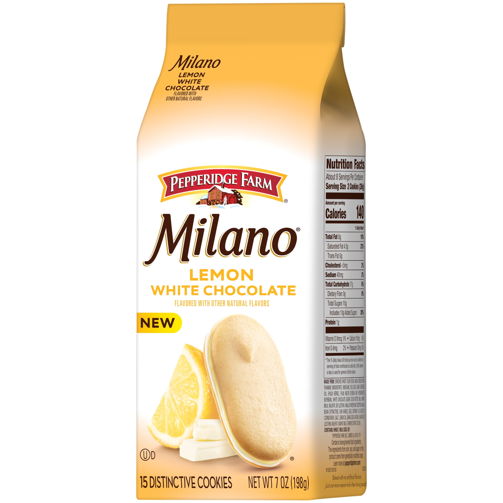 Pepperidge Farm Milano White Chocolate Lemon Flavored Cookies, 7 oz (3 Pack) Free Gift from Winrock Store