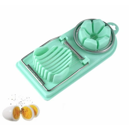

Egg Slicer- Egg Cutter Heavy Duty Slicer for Strawberry Bananas Kitchen Tools Fruit Garnish Slicer Stainless Steel Wire with 2 Slicing Styles(Cyan）