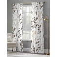 thumbnail image 4 of Brown Beige Botanical Sheer Curtains 96 Inch Length 2 Panels Set Window Treatments, Watercolor Spring Floral Summer Leaf Rod Pocket Semi Curtains for Living Room/Bedroom/Kitchen Décor, 104"W x 96"L, 4 of 7
