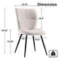 thumbnail image 4 of YOUNIKE Set of 2 Dining Chairs, Classic Design, Armless Side Chairs, High Back Kitchen Chairs, Soft Cushion, White, 4 of 12
