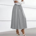 thumbnail image 5 of Lenago Skirts for Women Summer Solid Color Loose High Waist A-line Half Body Elastic Waist Drawstring Skirt, 5 of 8