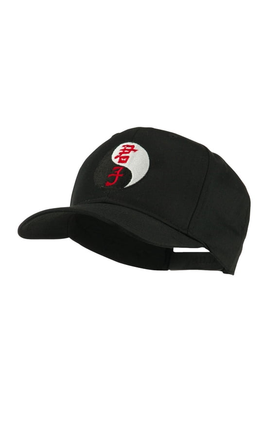 Yin and Yang Symbol Chinese Embroidered Cap - Black OSFM