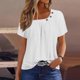 thumbnail image 1 of Juguetes Del Revés Verano Tops Para Mujeres Color Sólido Para Mujeres O-Collar Manga Corta Comfy Womens Tops Tshirtss, 1 of 9