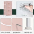 thumbnail image 7 of ACCVER Dresser for Bedroom 4 Storage drawer, Fabric Closet Chests Organizer Tower with Wooden Top Metal Frame for Living Room Hallway Entryway, Pink, 7 of 7
