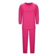 thumbnail image 5 of Ayolanni Womens Pajamas Sets 2 Piece Soft Long Sleeve Tops and Long Pants Pjs Homewear Silky Solid Loungewear Lounge Sets XL, 5 of 8