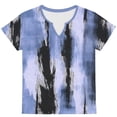 thumbnail image 3 of Summer Tops for Women Short Sleeve Neck Tunic Tops Baggy Vintage Graphic Casual Loose Beach Vacation Outfits Spring Top Trendy Clothes, 3 of 6