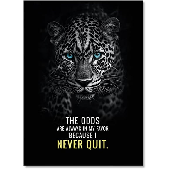 Motivational Phrases Poster Print Inspiring Words Wall Art Canvas Painting Tiger Lion Leopard Eagle Office Decor Home Decoration (12 x18inch=(30 x45 cm),Unframed)