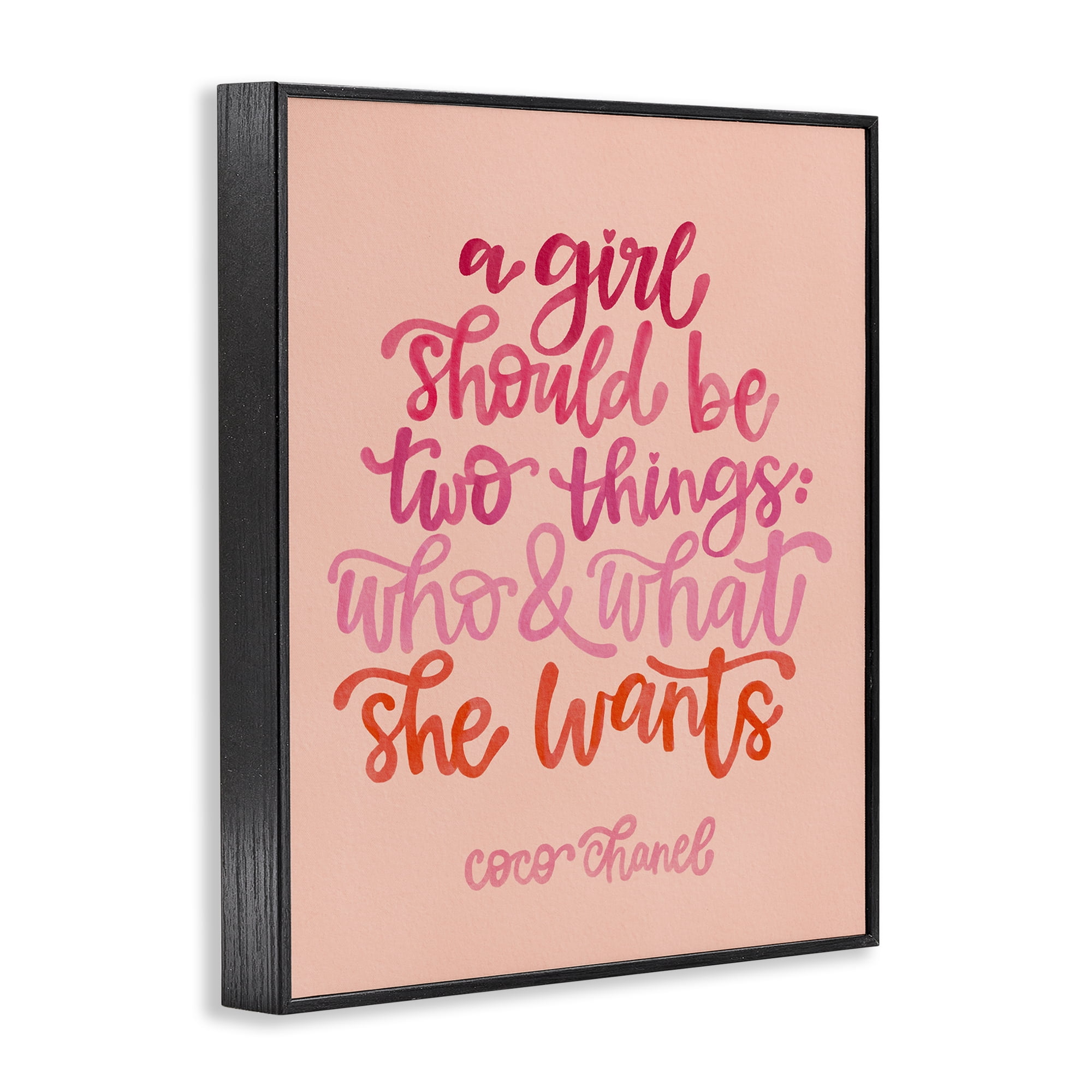 Stupell Industries Where & What She Wants Typography Painting Black Framed Art Print Wall Art, 11 x 14